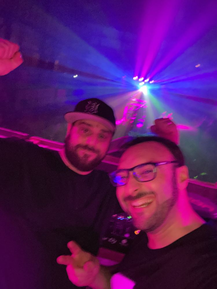 Club night under purple lasers